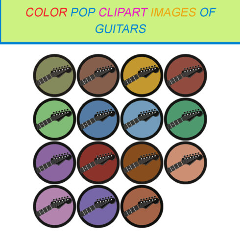 15 COLOR POP CLIPART IMAGES OF GUITARS cover image.
