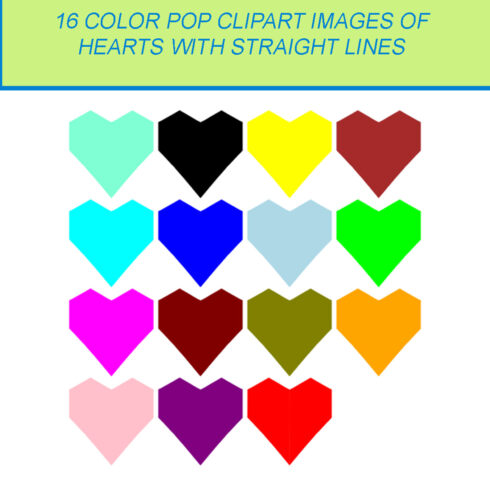 16 COLOR POP CLIPART IMAGES OF HEART STRAIGHT LINES 3 cover image.