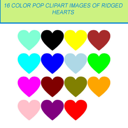 16 COLOR POP CLIPART IMAGES OF RIDGED HEART cover image.