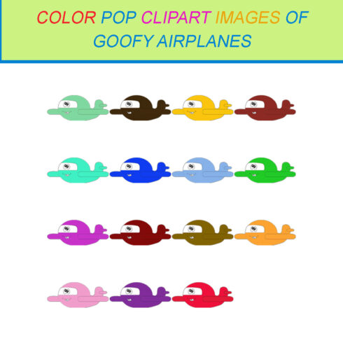 15 COLOR POP CLIPART IMAGES OF GOOFY AIRPLANES cover image.