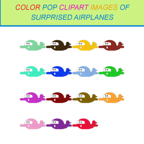 15 COLOR POP CLIPART IMAGES OF SURPRISED AIRPLANES cover image.