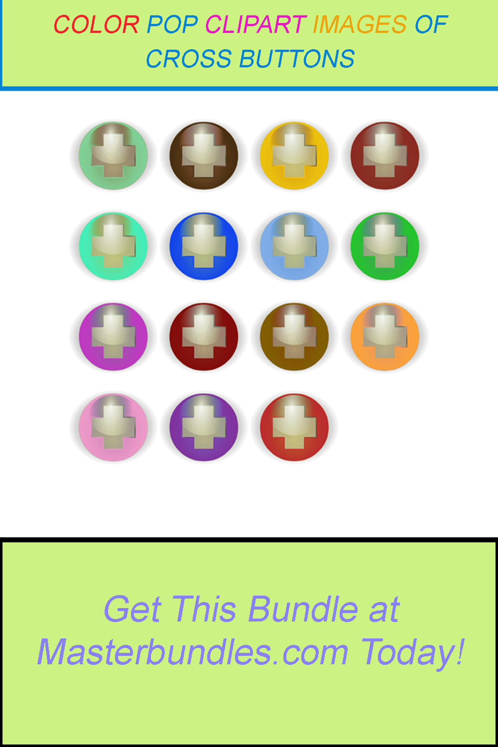 15 COLOR POP CLIPART IMAGES OF CROSS BUTTONS pinterest preview image.