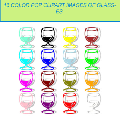 16 COLOR POP CLIPART IMAGES OF GLASS cover image.