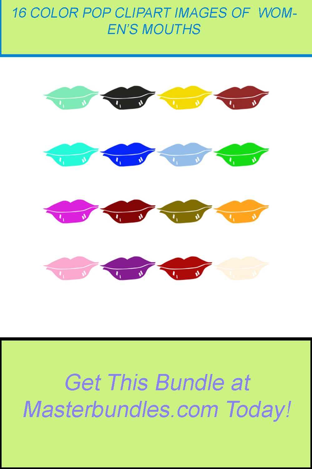 16 COLOR POP CLIPART IMAGES OF MOUTH OF WOMAN pinterest preview image.