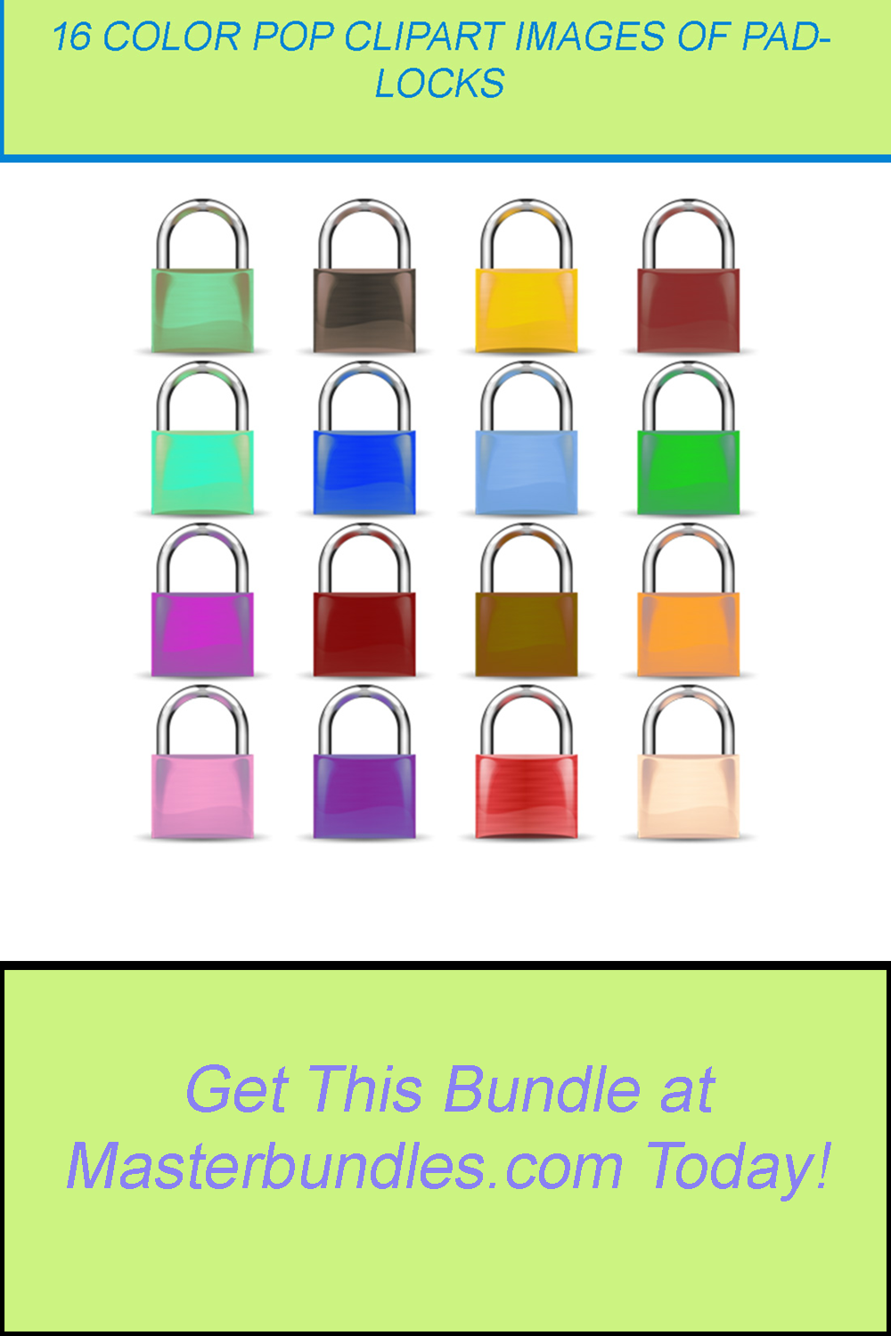 16 COLOR POP CLIPART IMAGES OF PADLOCKS pinterest preview image.