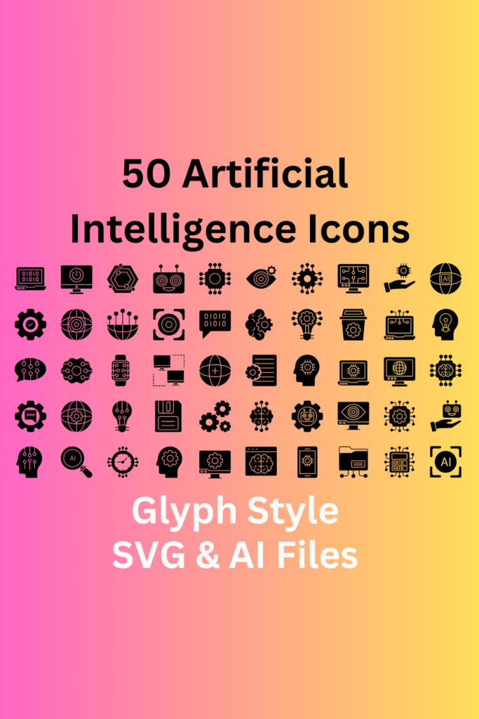Artificial Intelligence Icon Set 50 Glyph Icons - SVG And AI ...