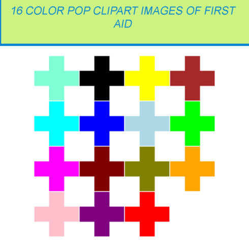16 COLOR POP CLIPART IMAGES OF FIRST AID KITS cover image.
