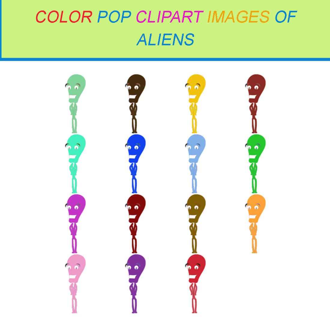 15 COLOR POP CLIPART IMAGES OF ALIENS cover image.