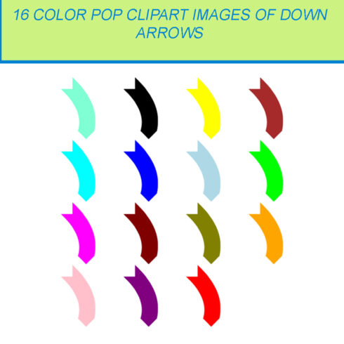 16 COLOR POP CLIPART IMAGES OF DOWN ARROWS cover image.