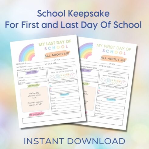First and Last Day of School Printable cover image.