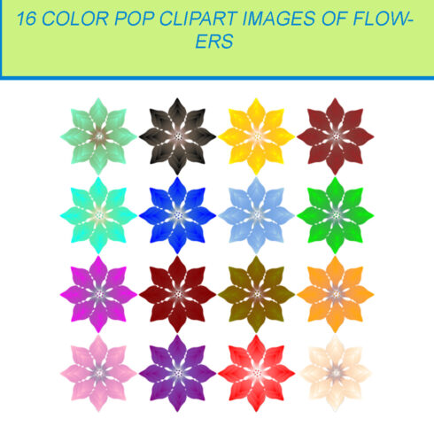 16 COLOR POP CLIPART IMAGES OF FLOWERS cover image.