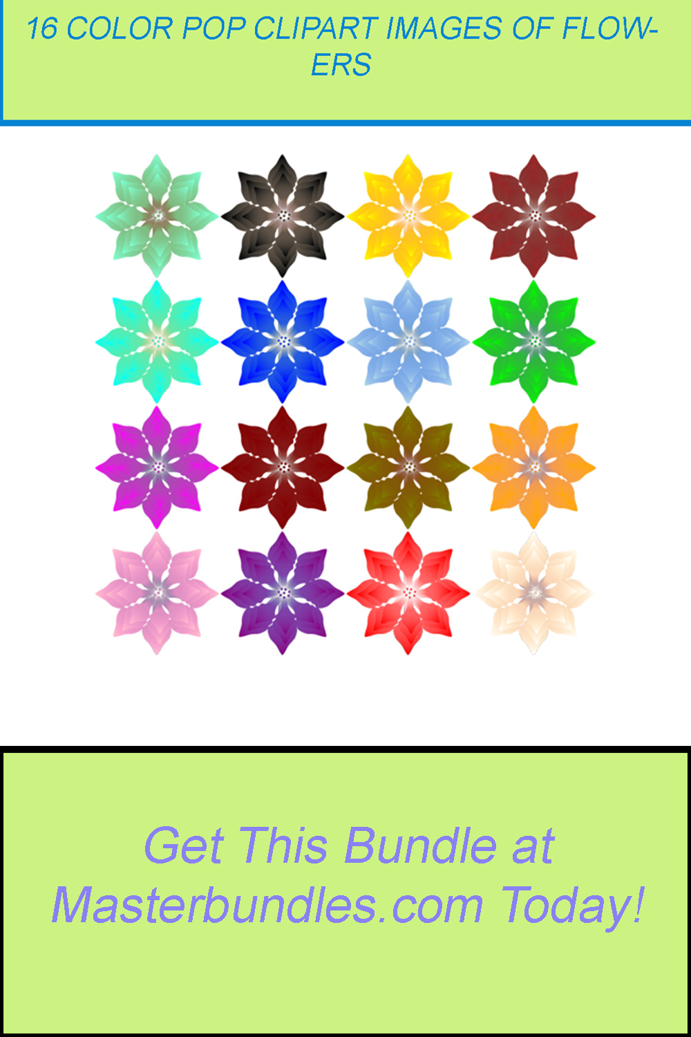 16 COLOR POP CLIPART IMAGES OF FLOWERS pinterest preview image.