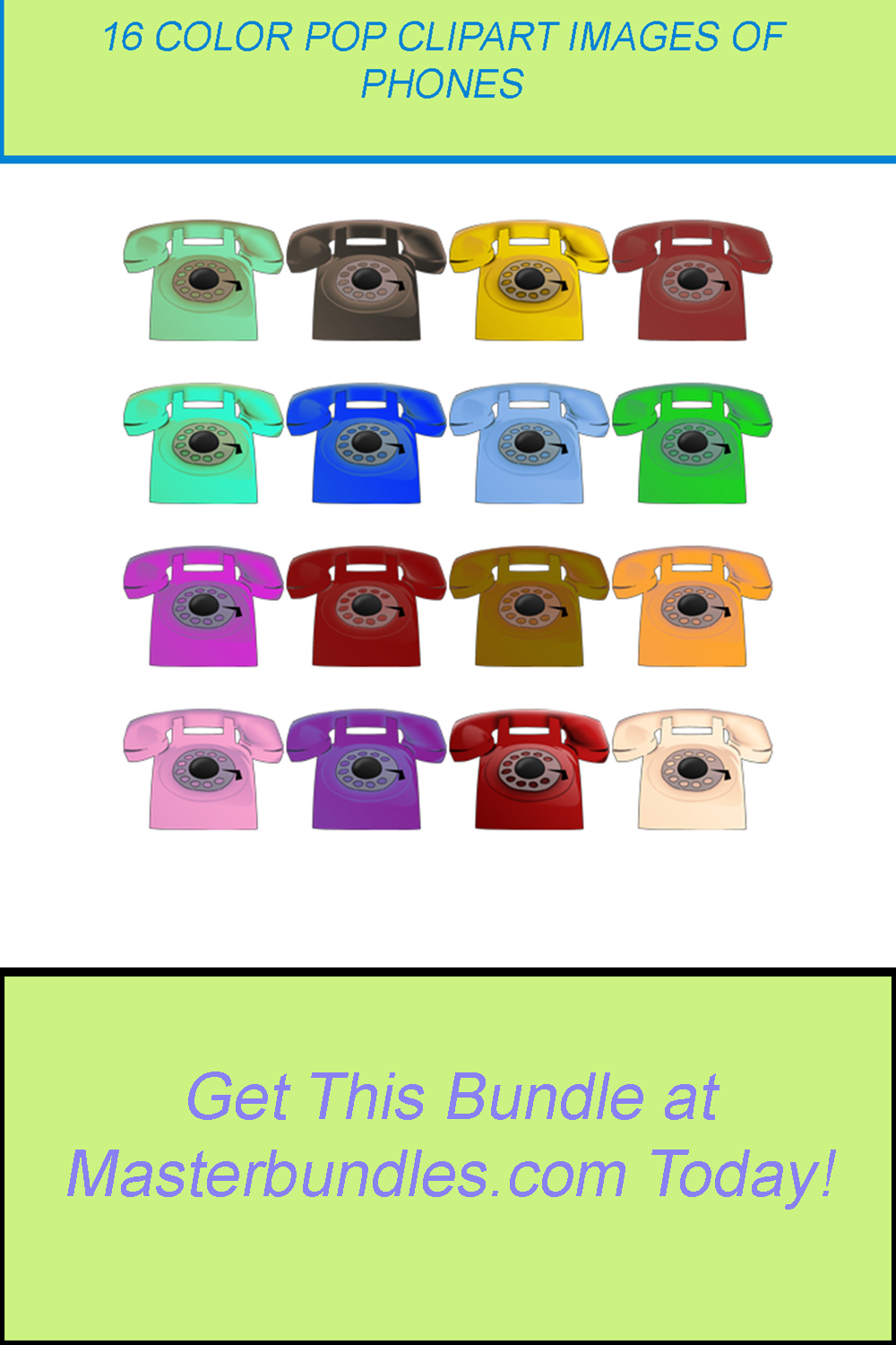 16 COLOR POP CLIPART IMAGES OF PHONES pinterest preview image.