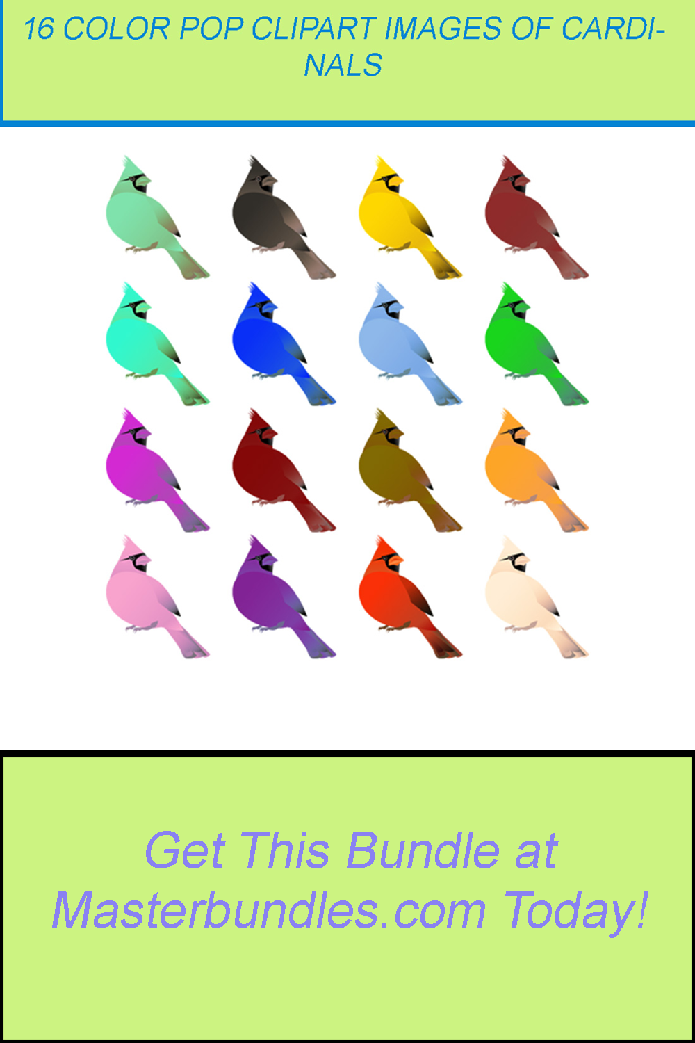 16 COLOR POP CLIPART IMAGES OF CARDINALS pinterest preview image.