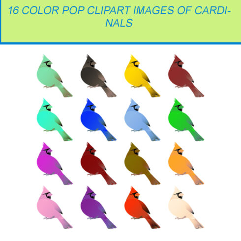 16 COLOR POP CLIPART IMAGES OF CARDINALS cover image.