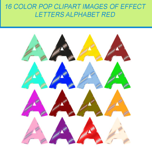 16 COLOR POP CLIPART IMAGES OF LETTERS cover image.