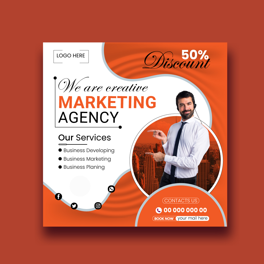 Social Media Post Design Digital Marketing Agency Template And Corporate Banner Template preview image.