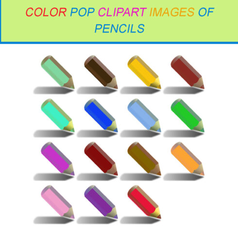 15 COLOR POP CLIPART IMAGES OF PENCILS cover image.
