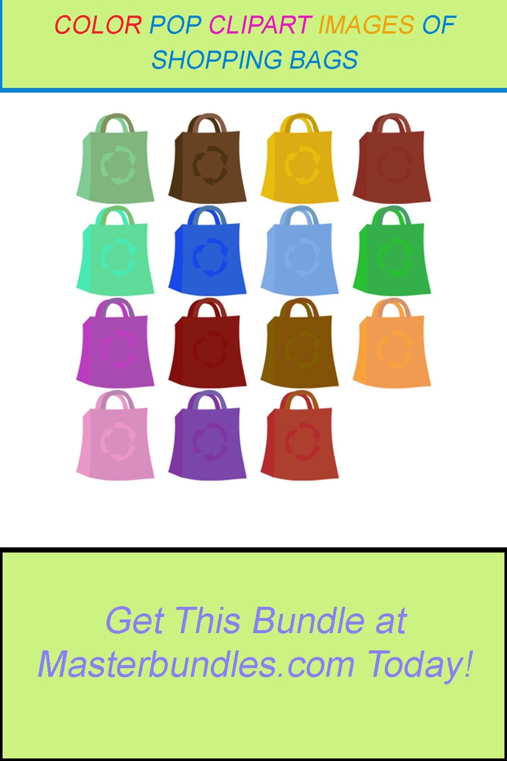 15 COLOR POP CLIPART IMAGES OF SHOPPING BAGS pinterest preview image.