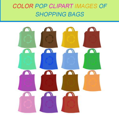 15 COLOR POP CLIPART IMAGES OF SHOPPING BAGS cover image.