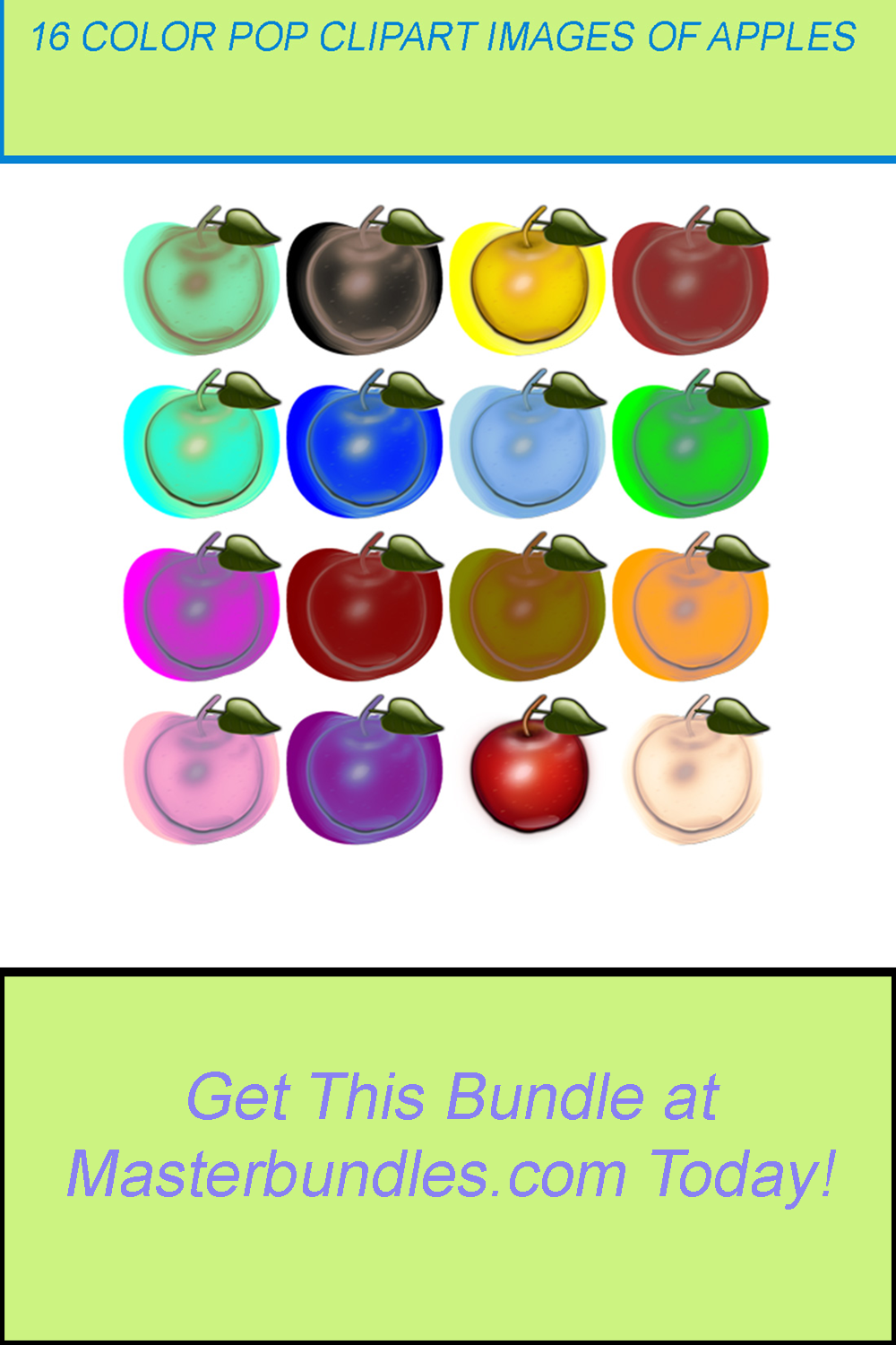 16 COLOR POP CLIPART IMAGES OF APPLES pinterest preview image.