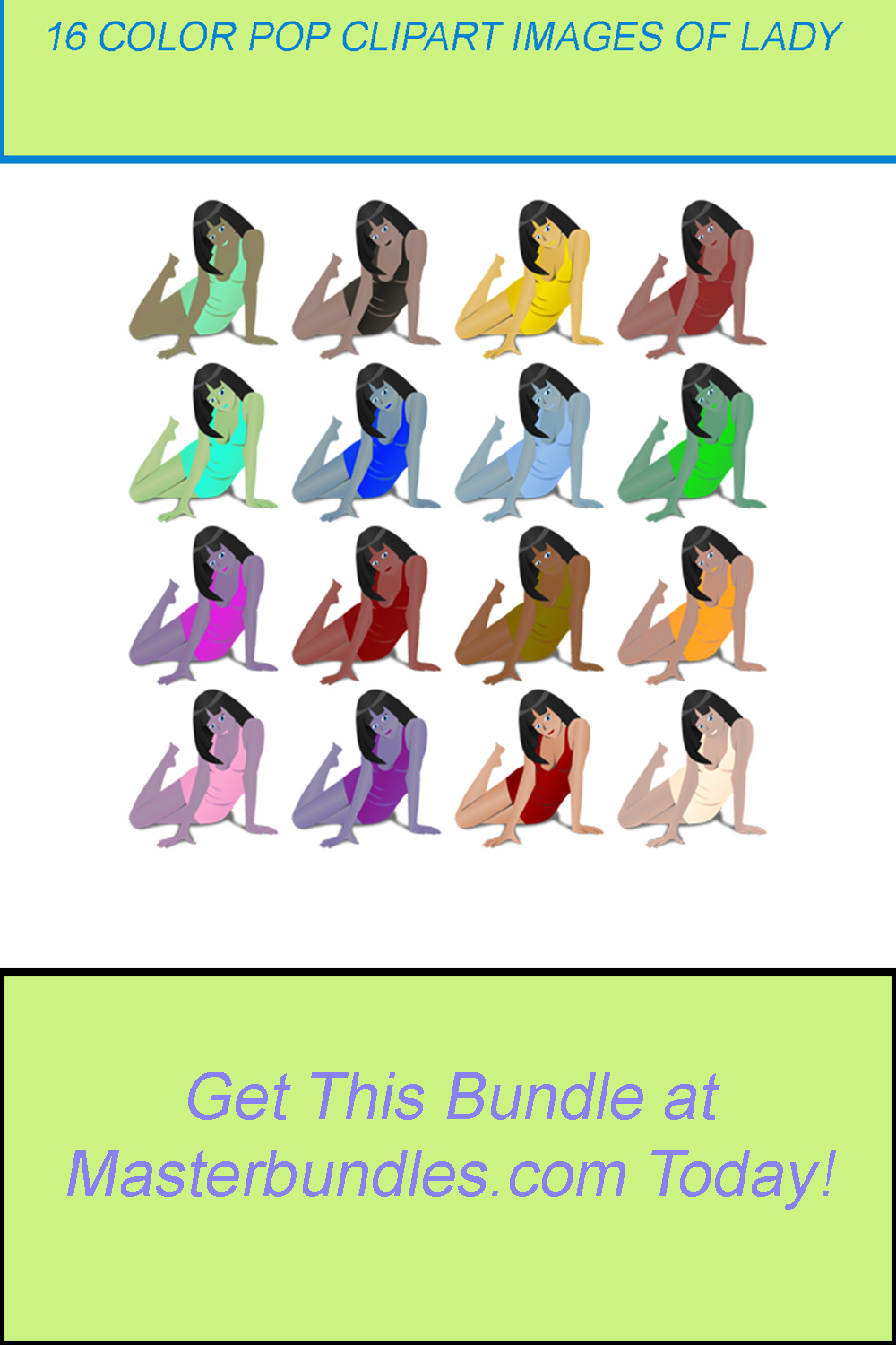 16 COLOR POP CLIPART IMAGES OF LADIES pinterest preview image.