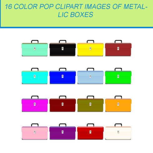 16 COLOR POP CLIPART IMAGES OF METALLIC BOXES cover image.