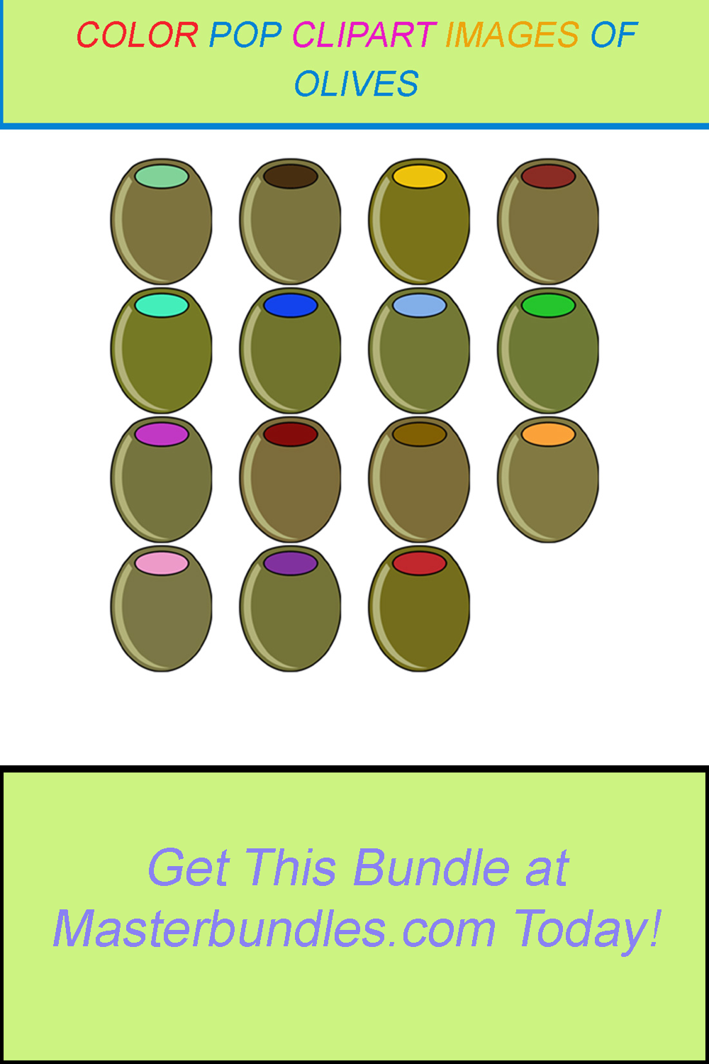 15 COLOR POP CLIPART IMAGES OF OLIVES pinterest preview image.