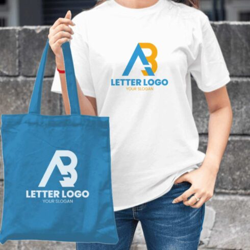 AB letter logo template cover image.