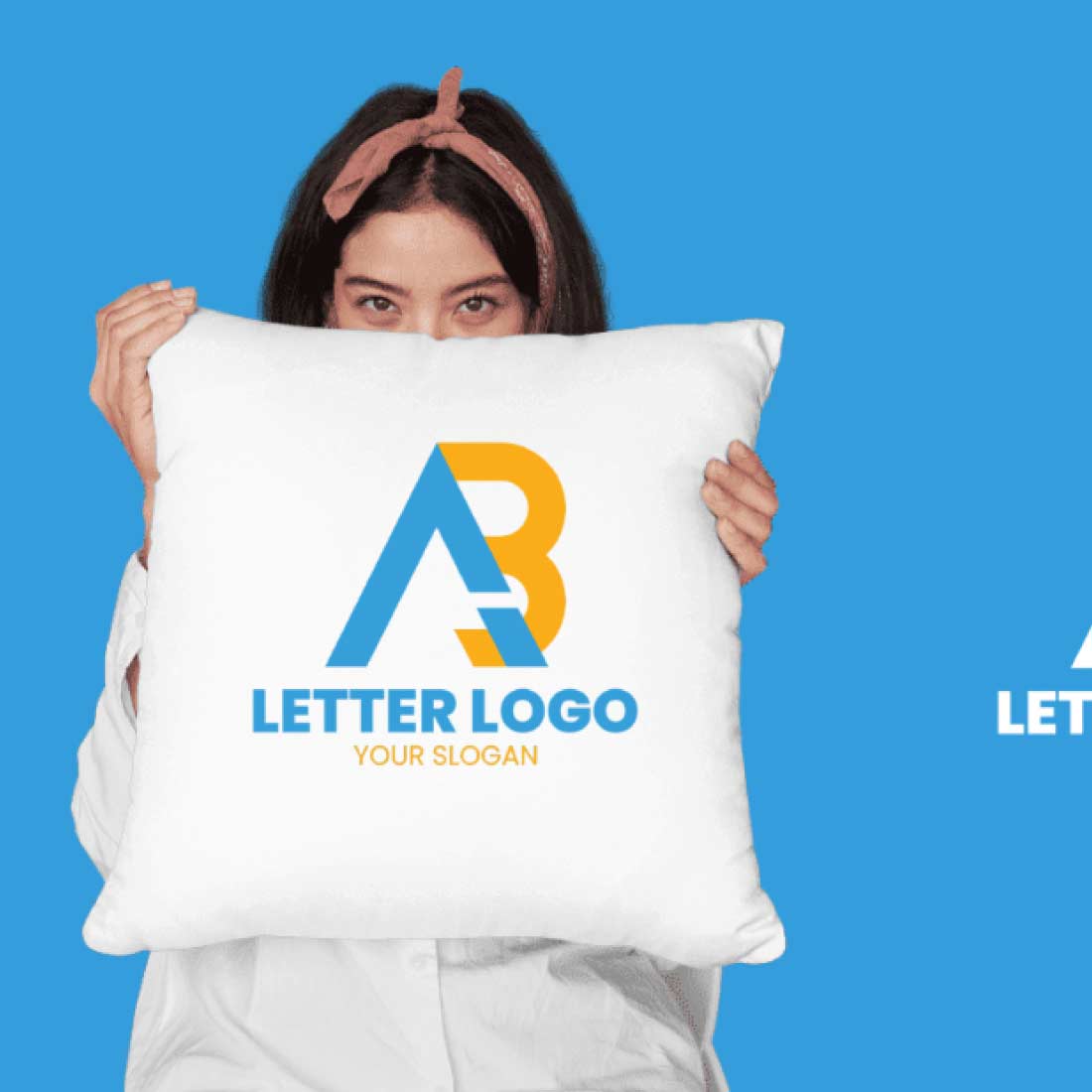 AB letter logo template preview image.
