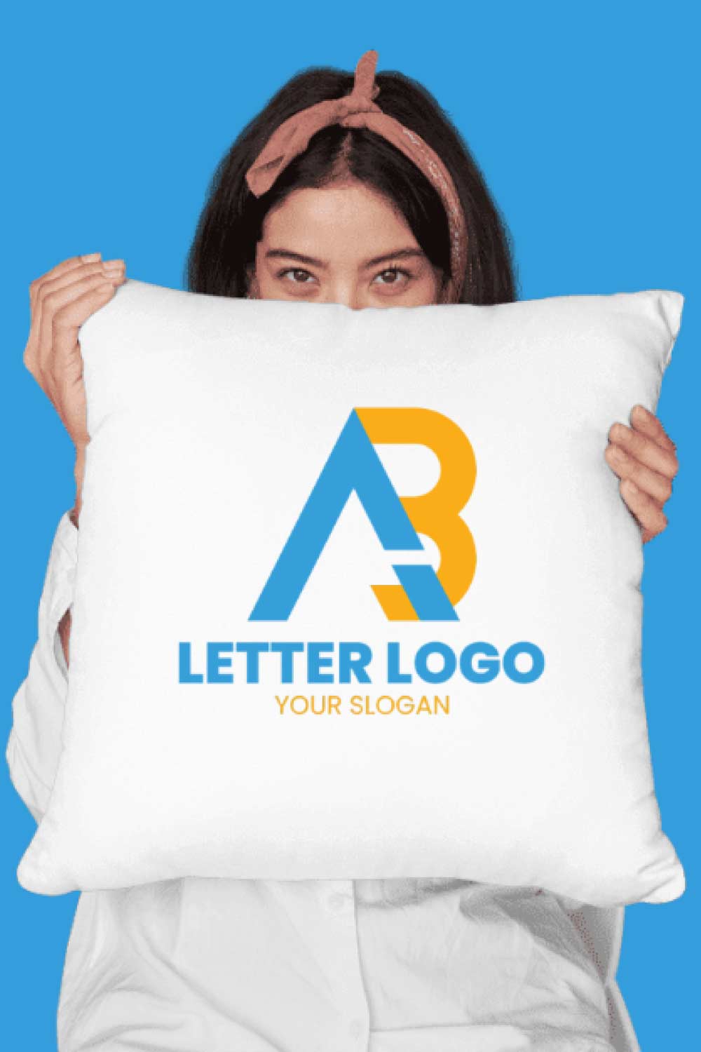 AB letter logo template pinterest preview image.