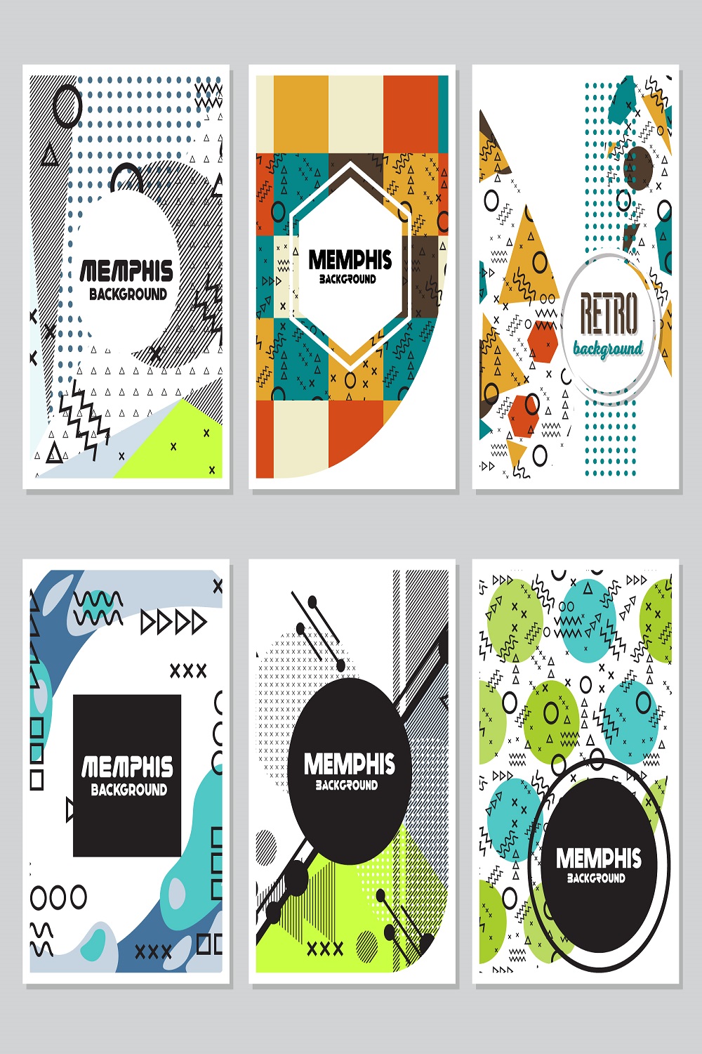 Abstract shapes flyer background design pinterest preview image.