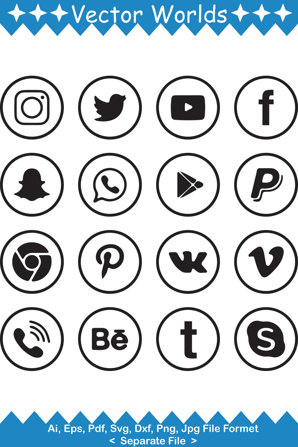 Social media SVG Vector Design pinterest preview image.