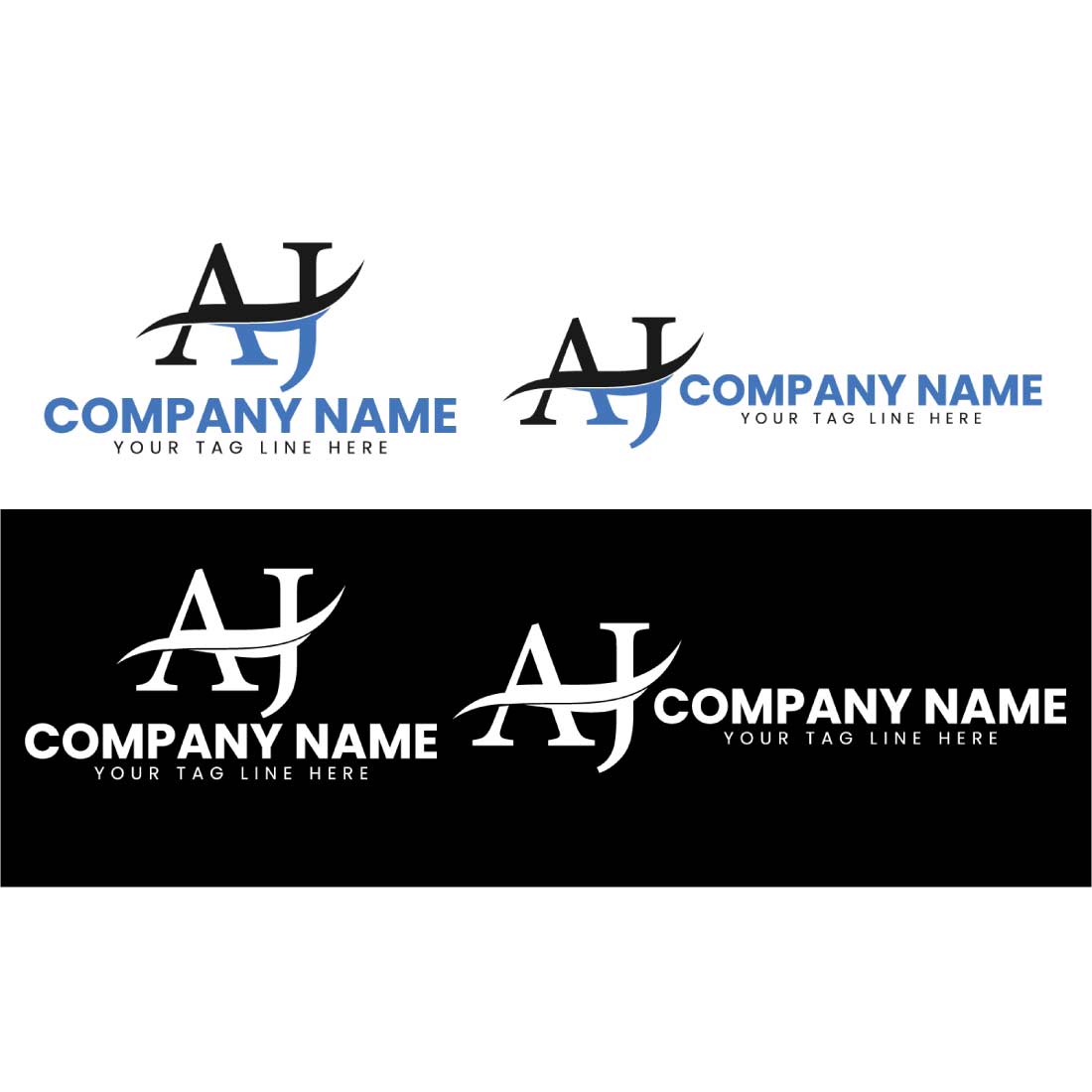Aj Letter Brand Identity Logo Template preview image.