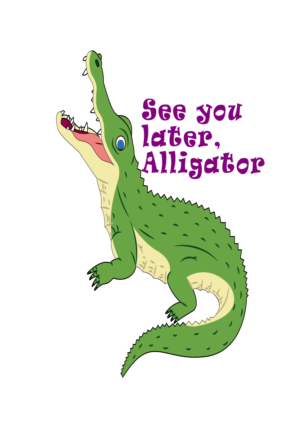 Alligator - TShirt Print Design pinterest preview image.