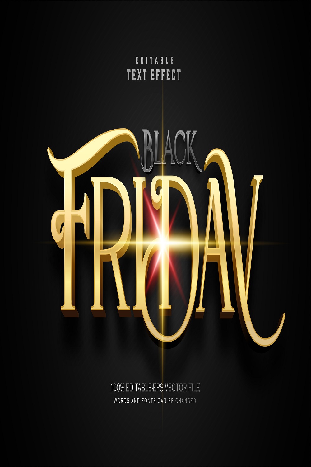 Ancient black Friday text effect pinterest preview image.
