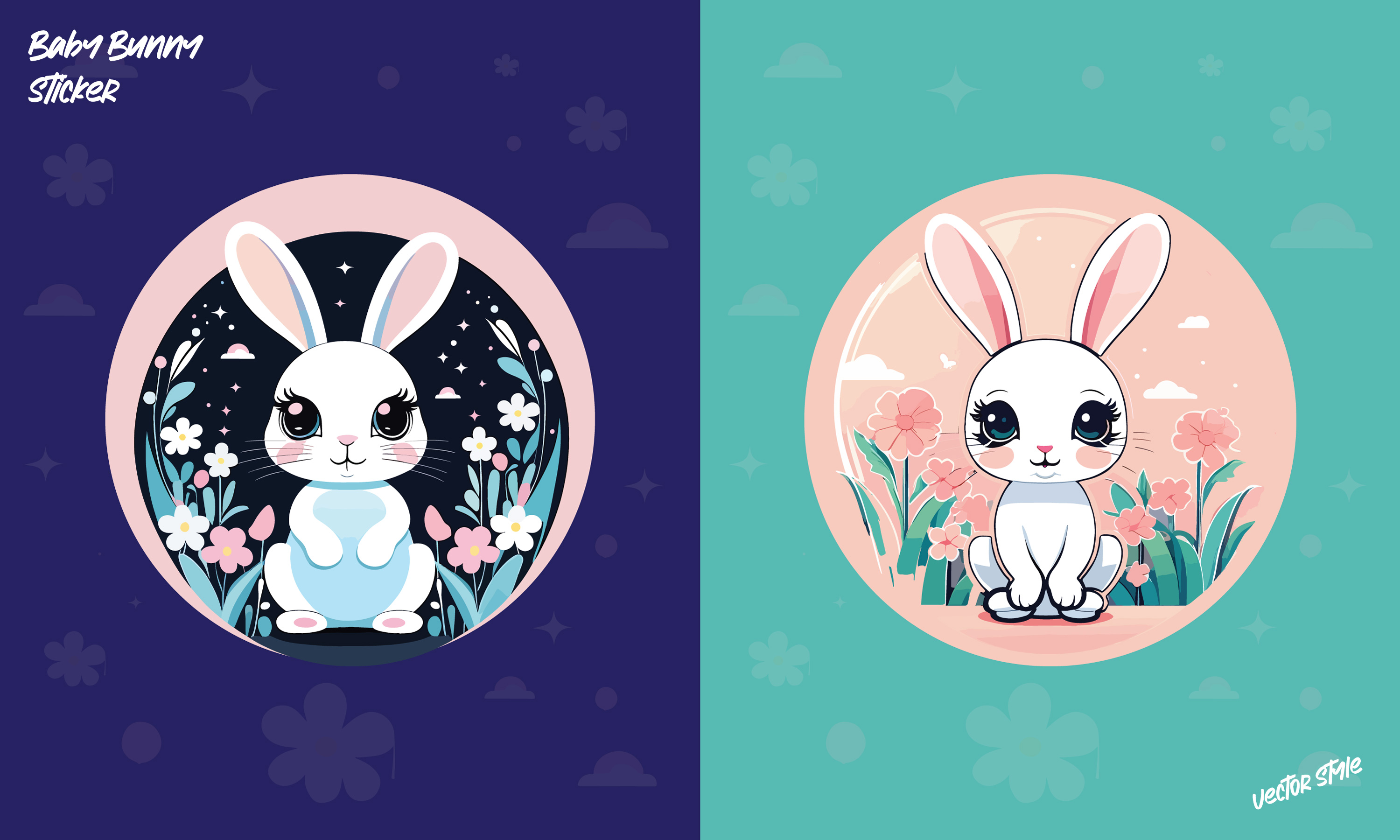 baby bunny round sticker 57