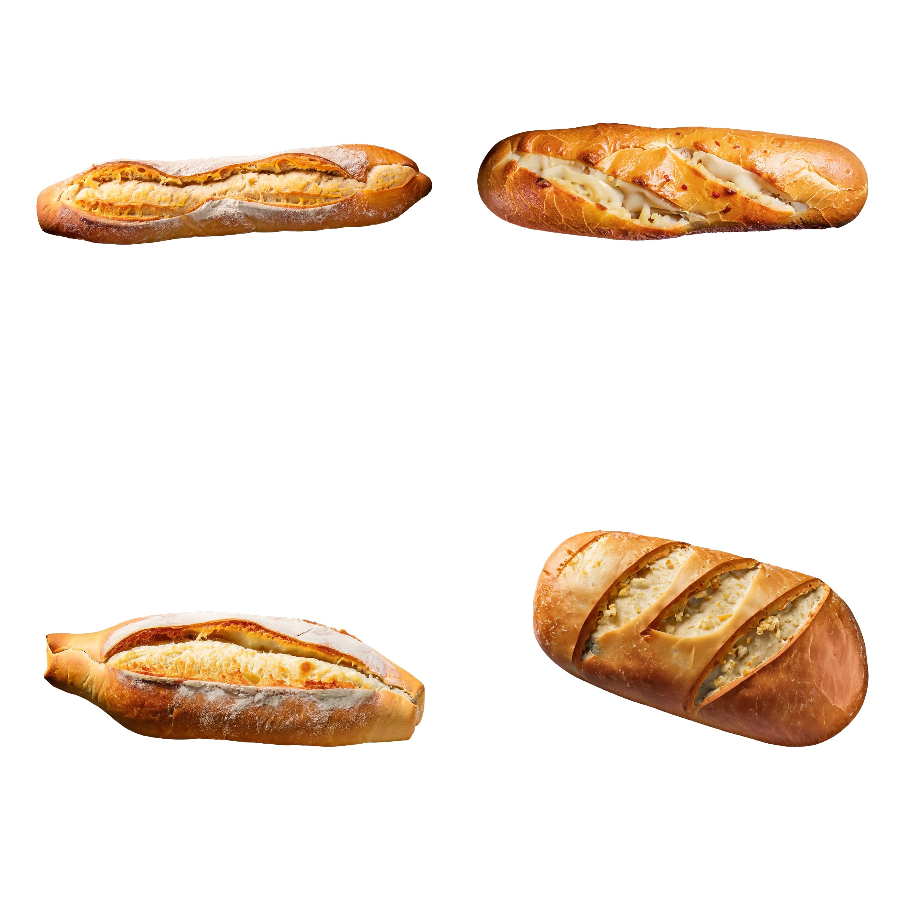 baguette isolated on white background. clipping path included. 963
