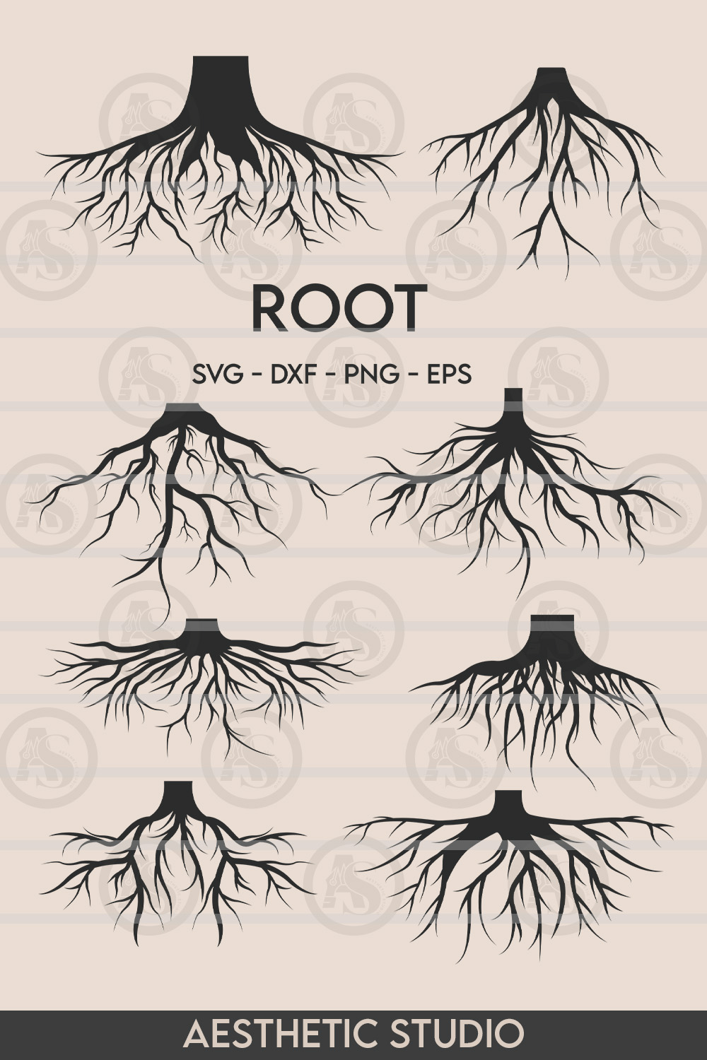 Root SVG, Root, Taproot, Tree Roots, Roots Clipart, Family Tree, Clipart, Silhouette, SVG, Root Hair, Eps, Vector, Silhouette, Vector, Outline, Cut file pinterest preview image.