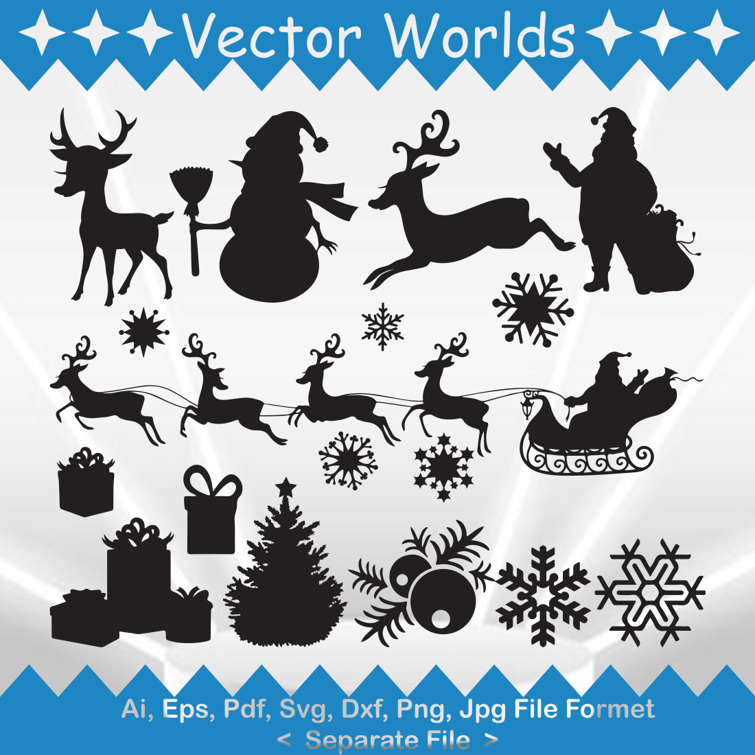 Santa Claus Equipment SVG Vector Design preview image.