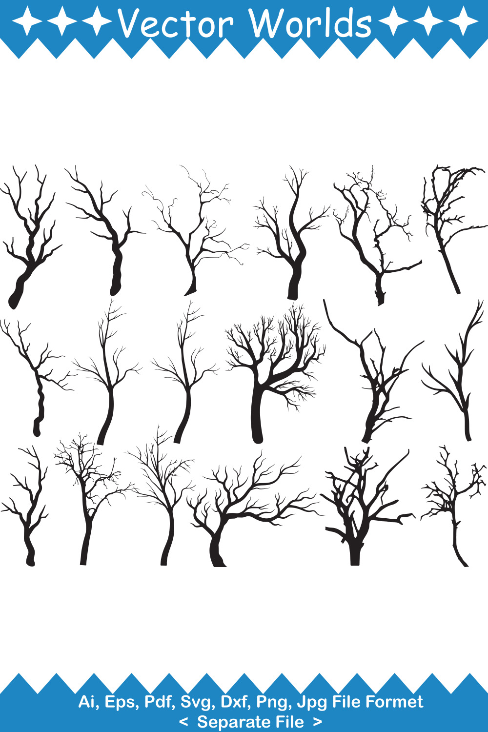 Tree Branch SVG Vector Design pinterest preview image.