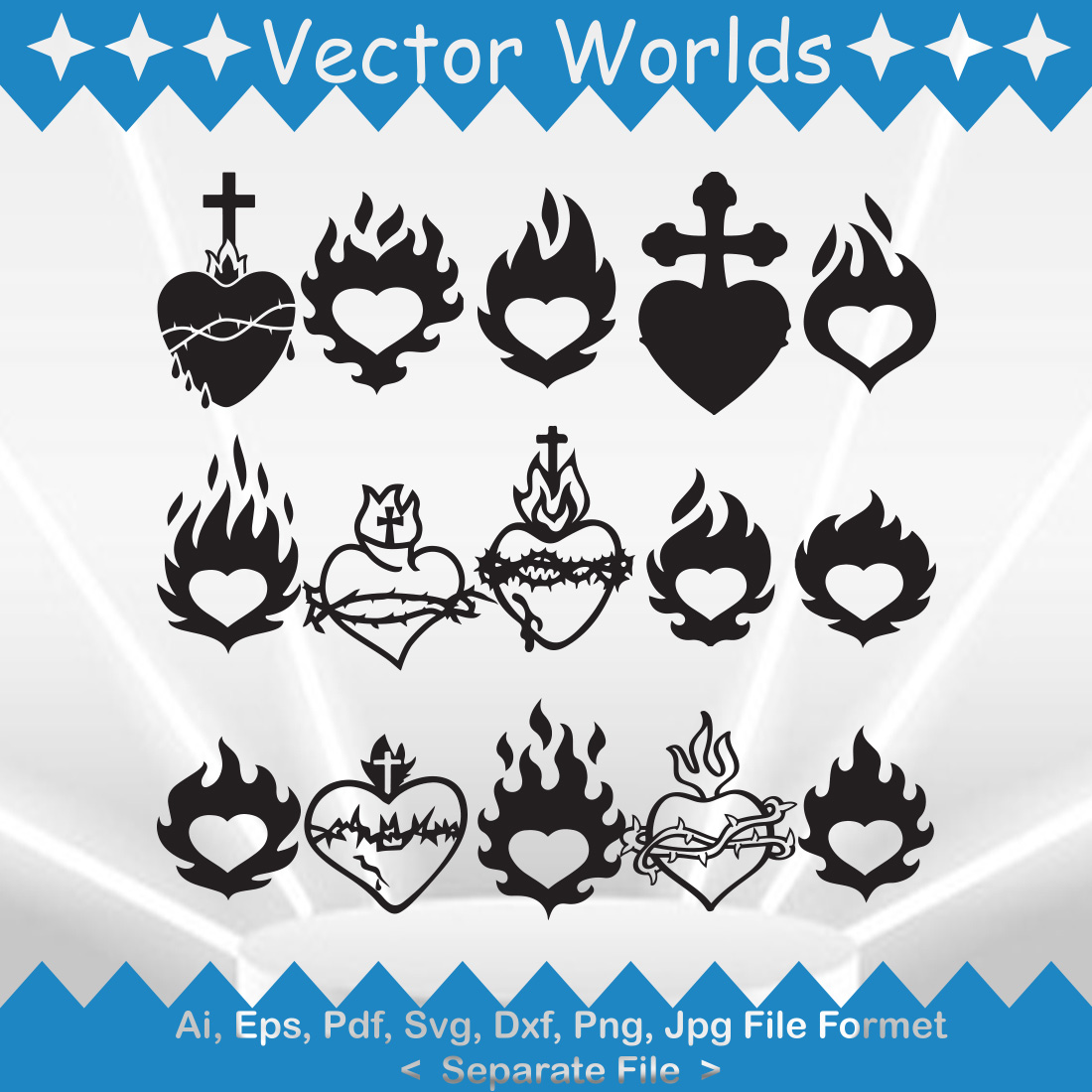 Sacret Heart SVG Vector Design preview image.