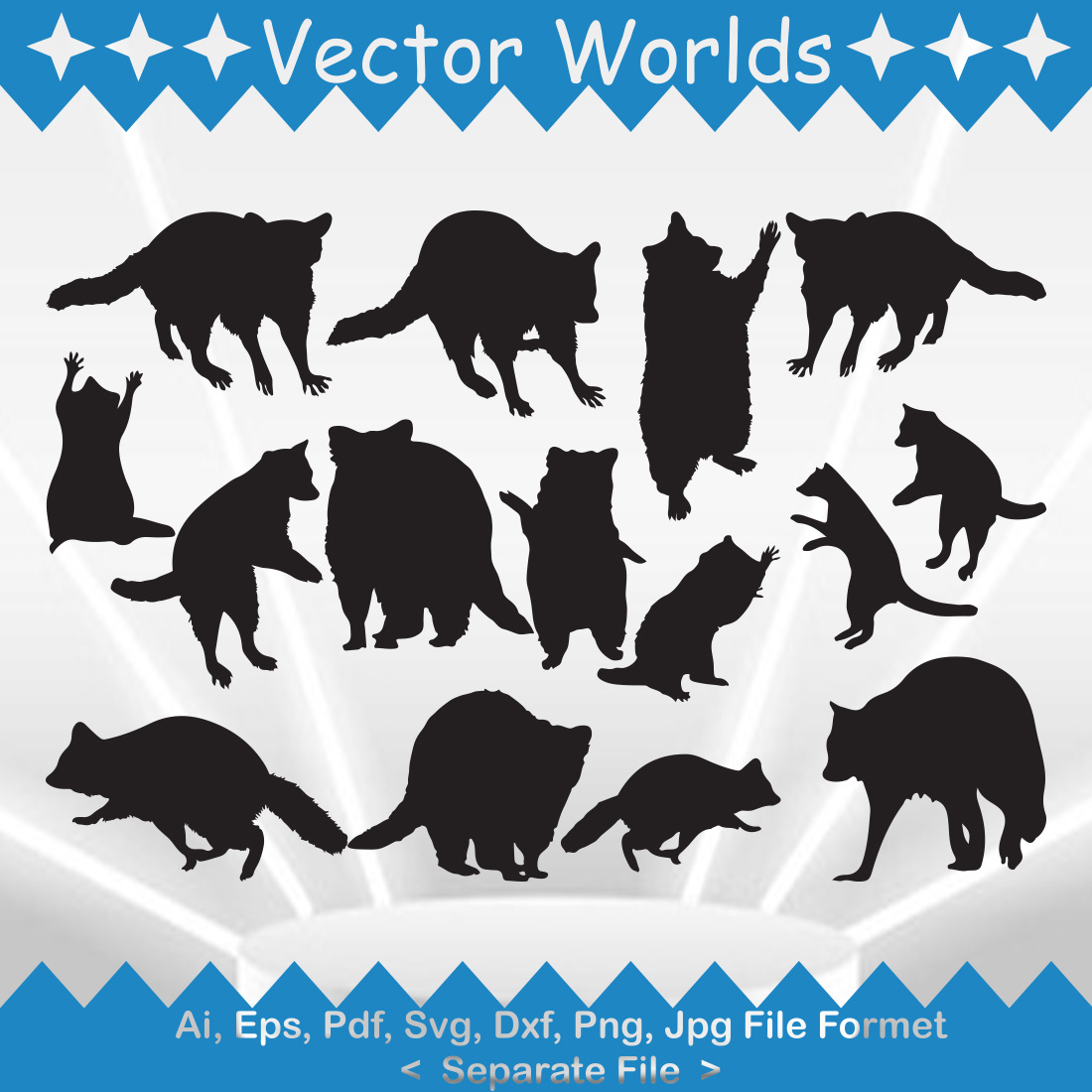 Raccoon SVG Vector Design preview image.