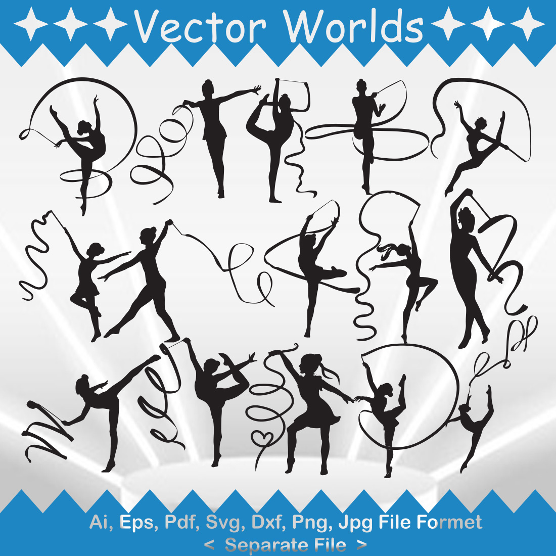 Ribbon Dancer SVG Vector Design preview image.