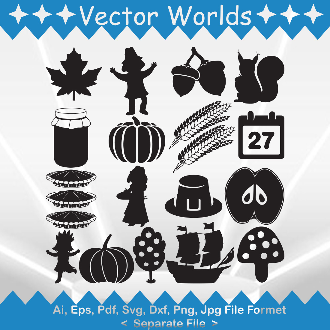 Thanksgiving SVG Vector Design preview image.