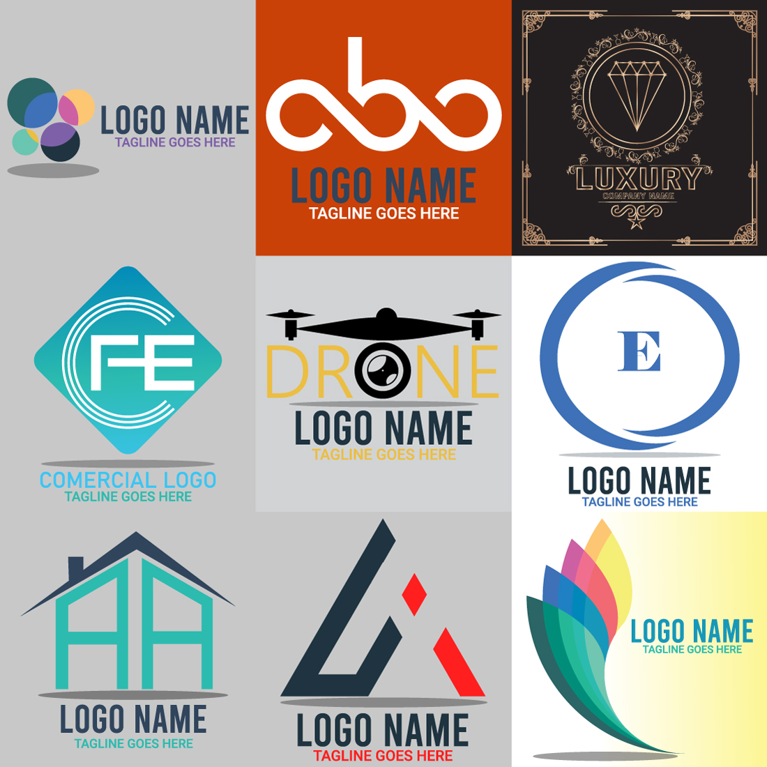 branding identity corporate and minimalist logo bundles design 519