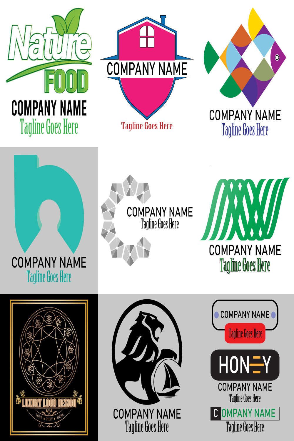 Branding identity corporate and minimalist logo design pinterest preview image.