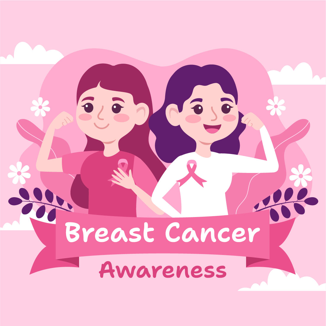 15 Breast Cancer Awareness Month Illustration preview image.