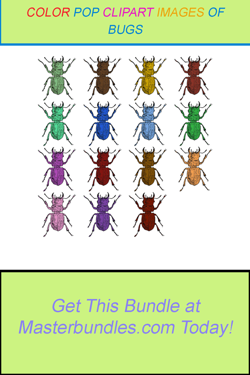 15 COLOR POP CLIPART IMAGES OF BUGS pinterest preview image.