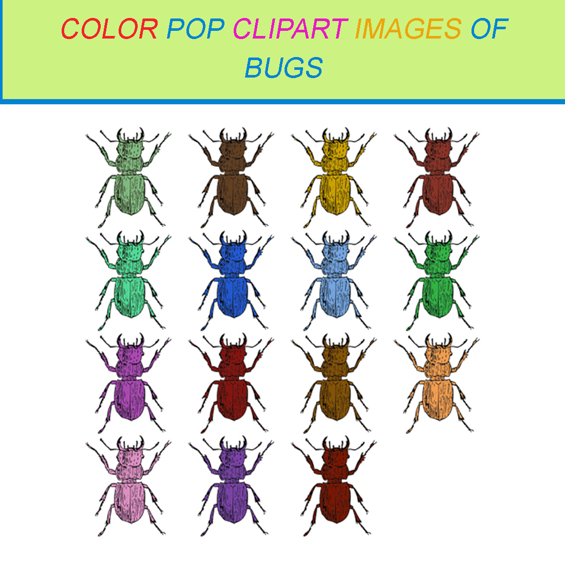 15 COLOR POP CLIPART IMAGES OF BUGS cover image.